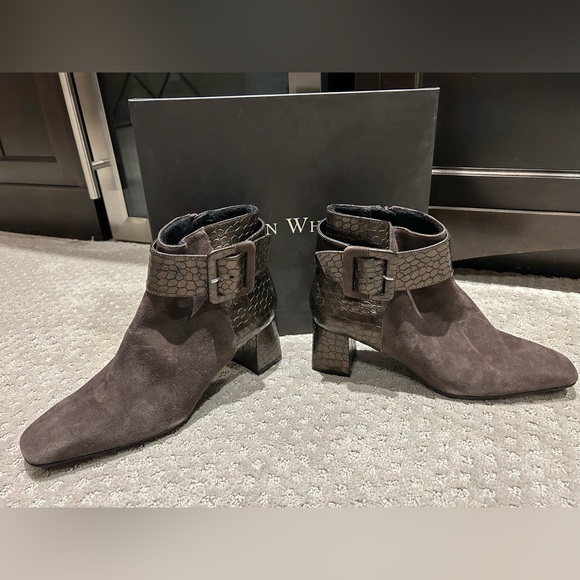 BN/Ron White chocolate brown suede/leather ankle bootssz41 - Picture 2 of 9
